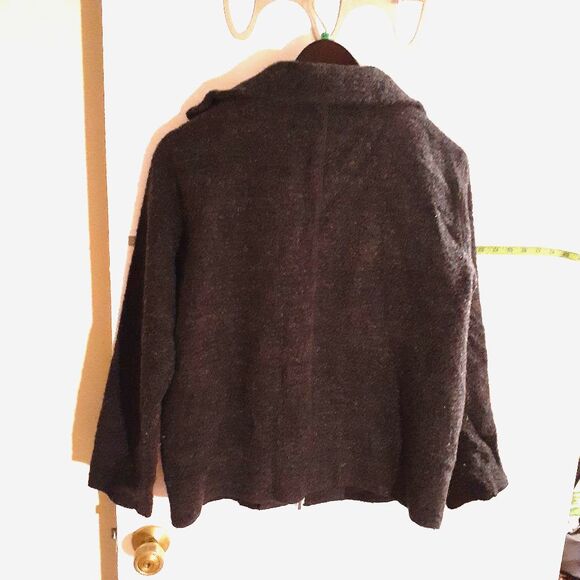 AKA Eddie Bauer jacket warm gray wool blend m winter fall minimalist outdoor top - Picture 5 of 7